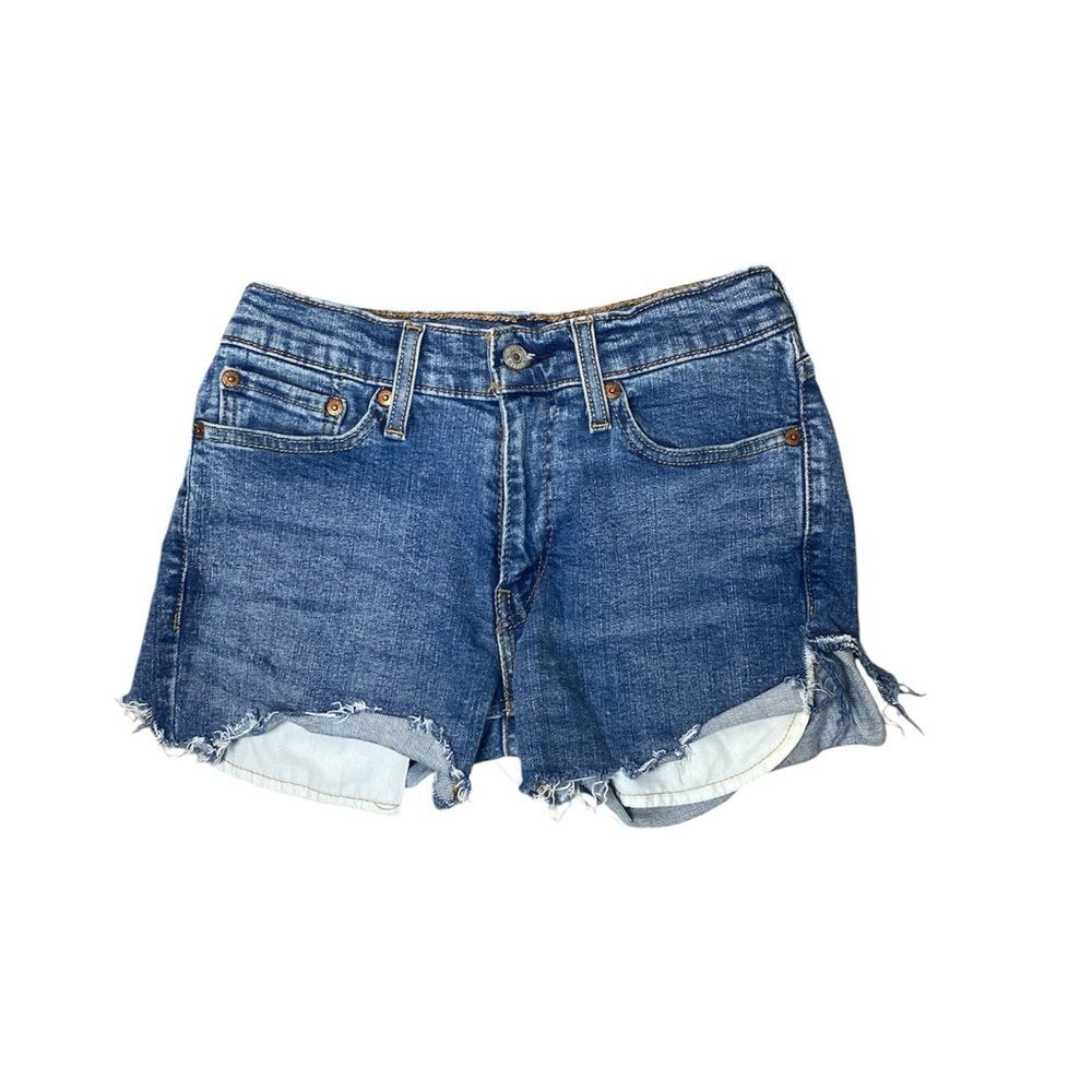 Levi’s 511 Cutoff Denim Shorts W28 L30 Frayed Hem Distressed Medium Wash